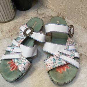 Socofy Sandals bohemian embellished  Sz 41